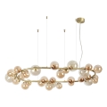 Ideal Lux - LED-Pendelleuchte mit Seilabhängung PERLAGE 30xG9/3W/230V 143 cm gold/rauchbeige