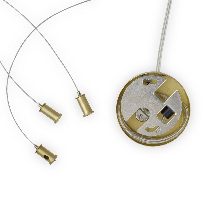 Ideal Lux - LED-Pendelleuchte mit Seilabhängung PERLAGE 30xG9/3W/230V 143 cm gold/rauchbeige