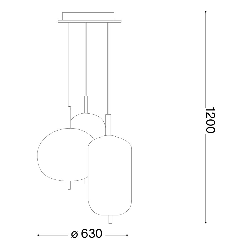 Ideal Lux - LED-Pendelleuchte mit Seilaufhängung UMILE LED/55W/230V Ø 63 cm CRI 90 Messing/Weiß