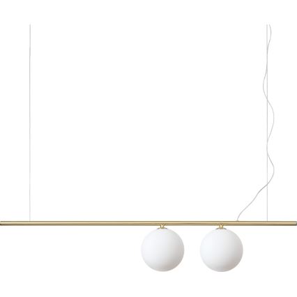 Ideal Lux - LED-Pendelleuchte PERLINE 2xG9/3W/230V goldfarben