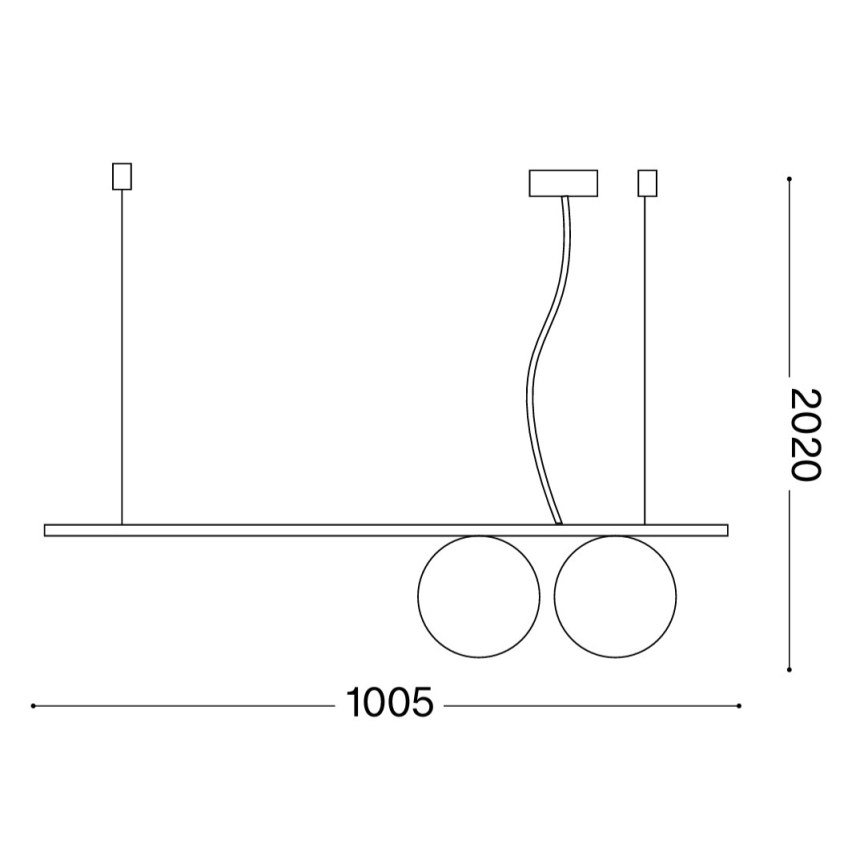 Ideal Lux - LED-Pendelleuchte PERLINE 2xG9/3W/230V goldfarben