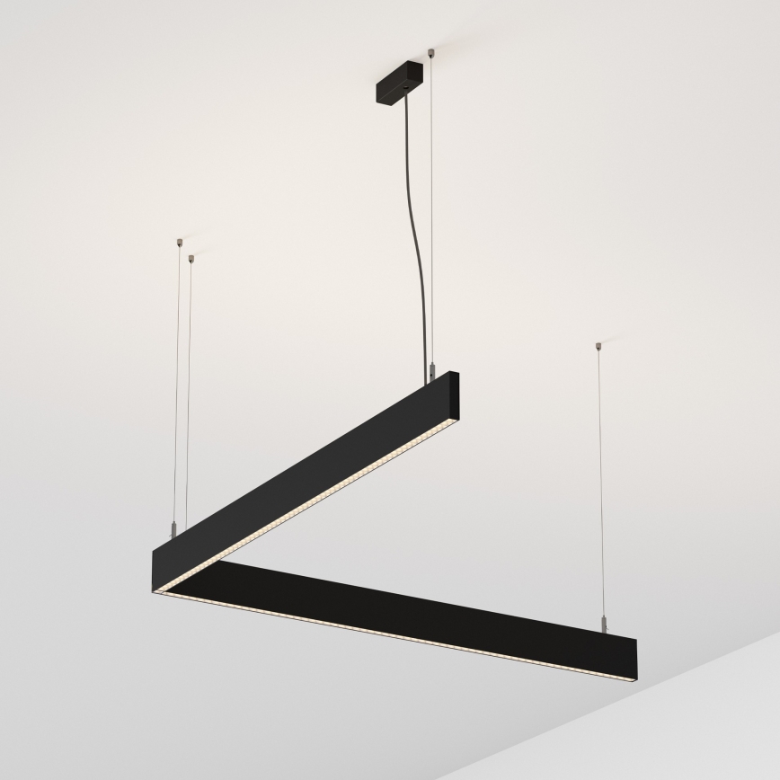 Ideal Lux - LED-Pendelleuchte STEEL an Kabel, LED 29W, 230V, 4000K, CRI 90, 120 cm, schwarz