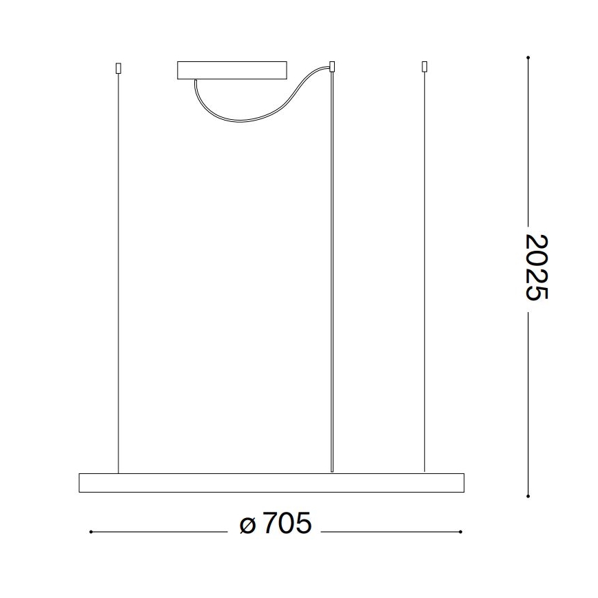 Ideal Lux - LED-Pendelleuchte ORACLE SLIM an Stahlseil LED/37W/230V 4000K CRI 90 Ø 70 cm weiß