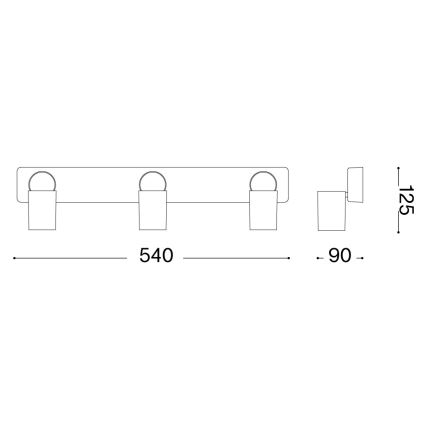 Ideal Lux - LED-Spot RUDY 3xGU10/7W/230V CRI 90 schwarz