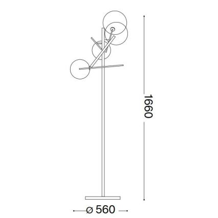 Ideal Lux - LED-Stehleuchte EQUINOXE 4xG4/2W/230V glänzendes Chrom/klar