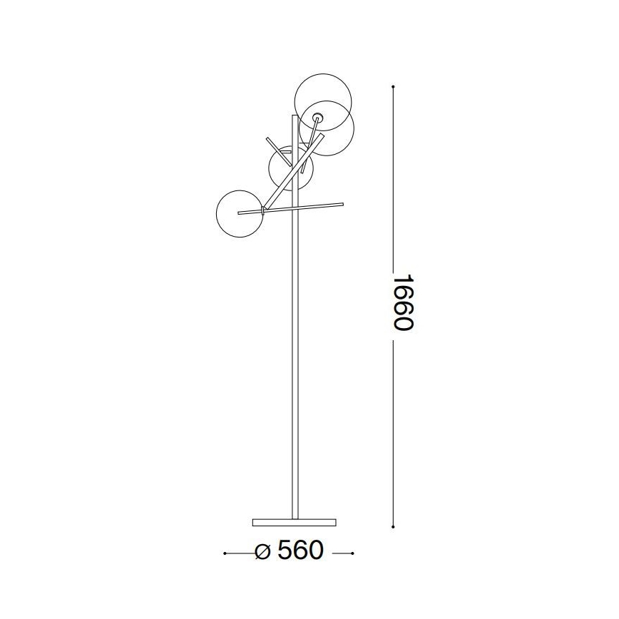 Ideal Lux - LED-Stehleuchte EQUINOXE 4xG4/2W/230V glänzendes Chrom/klar