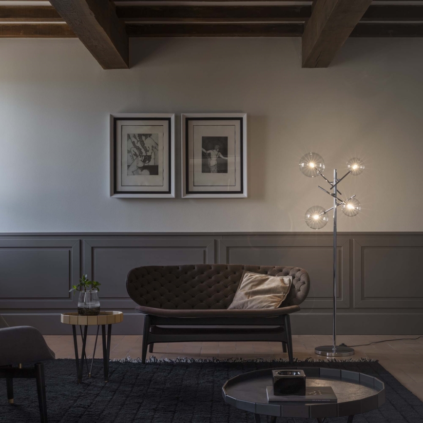 Ideal Lux - LED-Stehleuchte EQUINOXE 4xG4/2W/230V glänzendes Chrom/klar