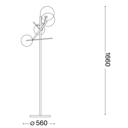 Ideal Lux - LED-Stehleuchte EQUINOXE 4xG4/2W/230V glänzendes Chrom/klar