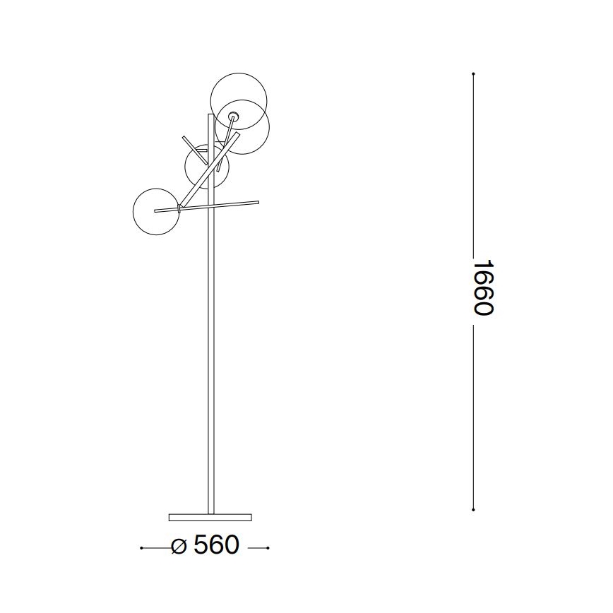 Ideal Lux - LED-Stehleuchte EQUINOXE 4xG4/2W/230V glänzendes Chrom/klar