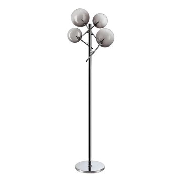 Ideal Lux - LED-Stehleuchte EQUINOXE 4xG4/2W/230V glänzendes Chrom/rauchig