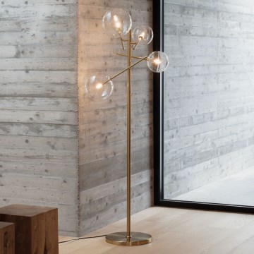 Ideal Lux - LED-Stehleuchte EQUINOXE 4xG4/2W/230V Messing/klar