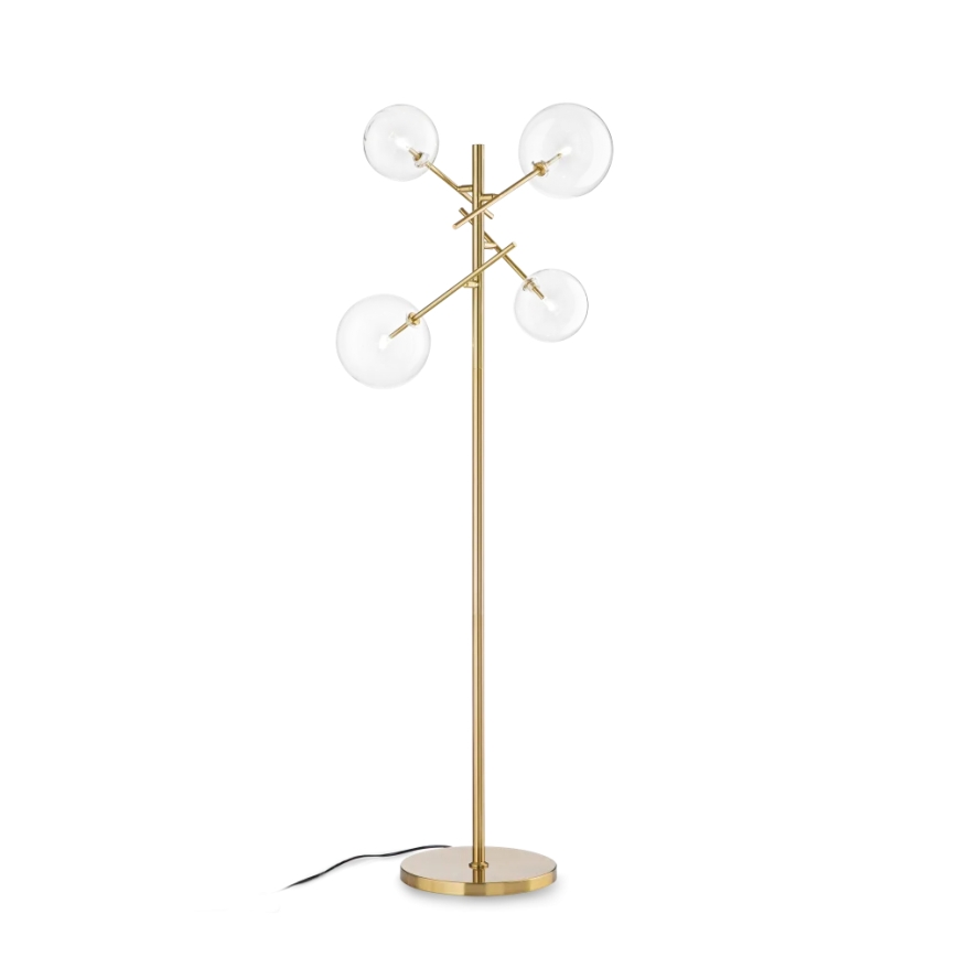 Ideal Lux - LED-Stehleuchte EQUINOXE 4xG4/2W/230V Messing/klar