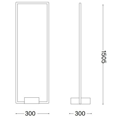 Ideal Lux - LED-Stehleuchte FRAME LED/30W/230V schwarz