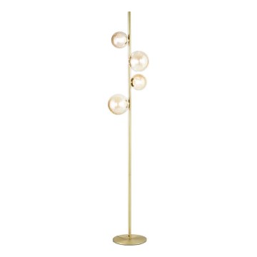 Ideal Lux - LED-Stehleuchte PERLAGE 4xG9/3W/230V golden/rauchig