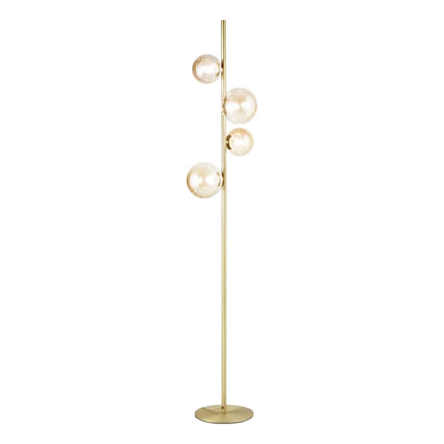 Ideal Lux - LED-Stehleuchte PERLAGE 4xG9/3W/230V golden/rauchig