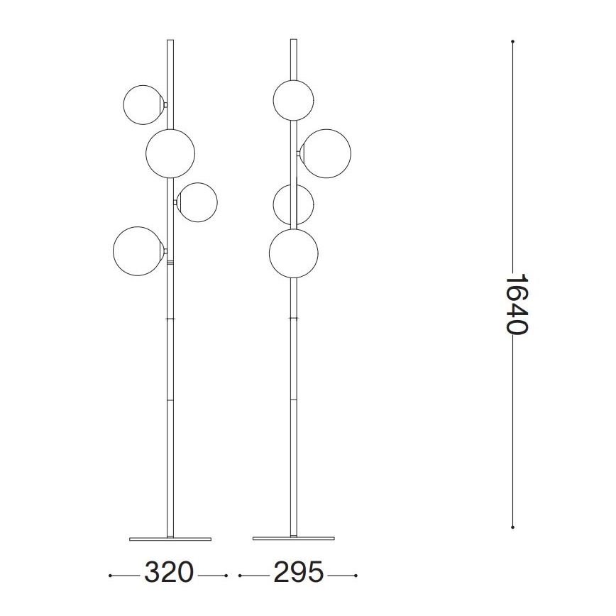 Ideal Lux - LED-Stehleuchte PERLAGE 4xG9/3W/230V golden/rauchig