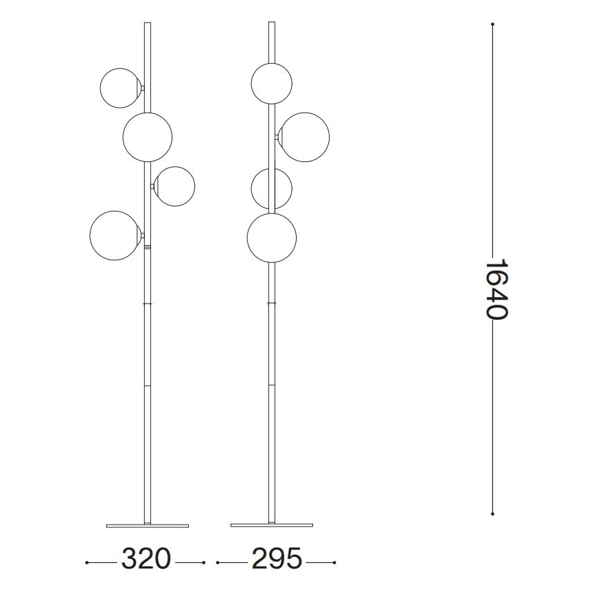 Ideal Lux - LED-Stehleuchte PERLAGE 4xG9/3W/230V golden/weiß