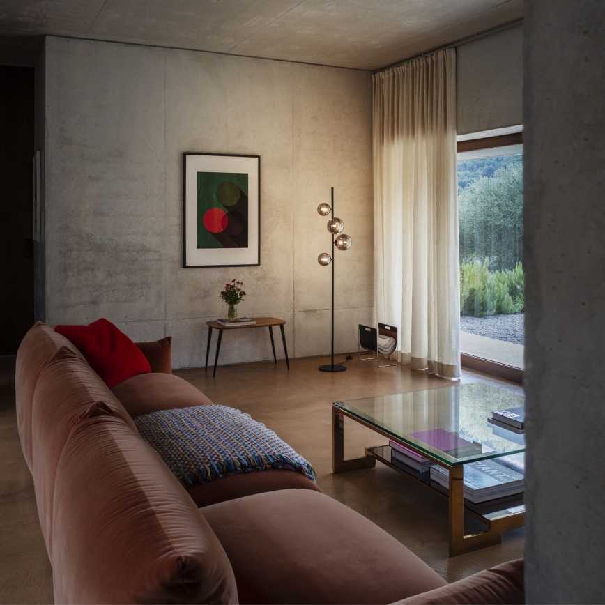 Ideal Lux - LED-Stehleuchte PERLAGE 4xG9/3W/230V schwarz/rauchschwarz