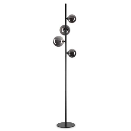 Ideal Lux - LED-Stehleuchte PERLAGE 4xG9/3W/230V schwarz/rauchig