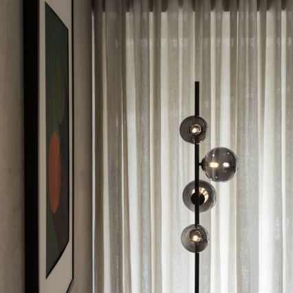 Ideal Lux - LED-Stehleuchte PERLAGE 4xG9/3W/230V schwarz/rauchig