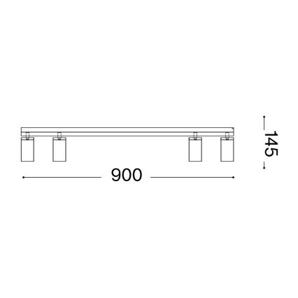 Ideal Lux - LED-Strahler PROFILO 4xGU10/7W/230V CRI 90 schwarz