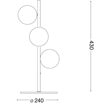 Ideal Lux - LED-Tischlampe PERLAGE 3xG9/3W/230V Gold/Rauchbeige