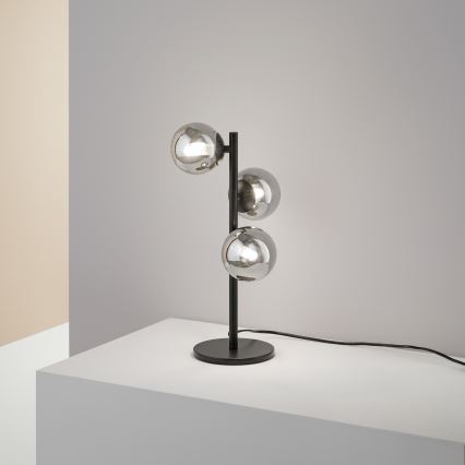 Ideal Lux - LED-Tischlampe PERLAGE 3xG9/3W/230V schwarz/rauchschwarz