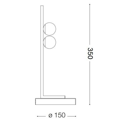 Ideal Lux - LED-Tischleuchte PING PONG 2xLED/3W/230V CRI 90 schwarz