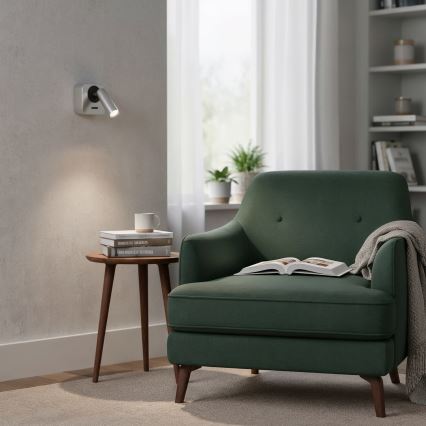 Ideal Lux - LED-Wandstrahler BEAN LED/3W/230V CRI 90 glänzendes Chrom