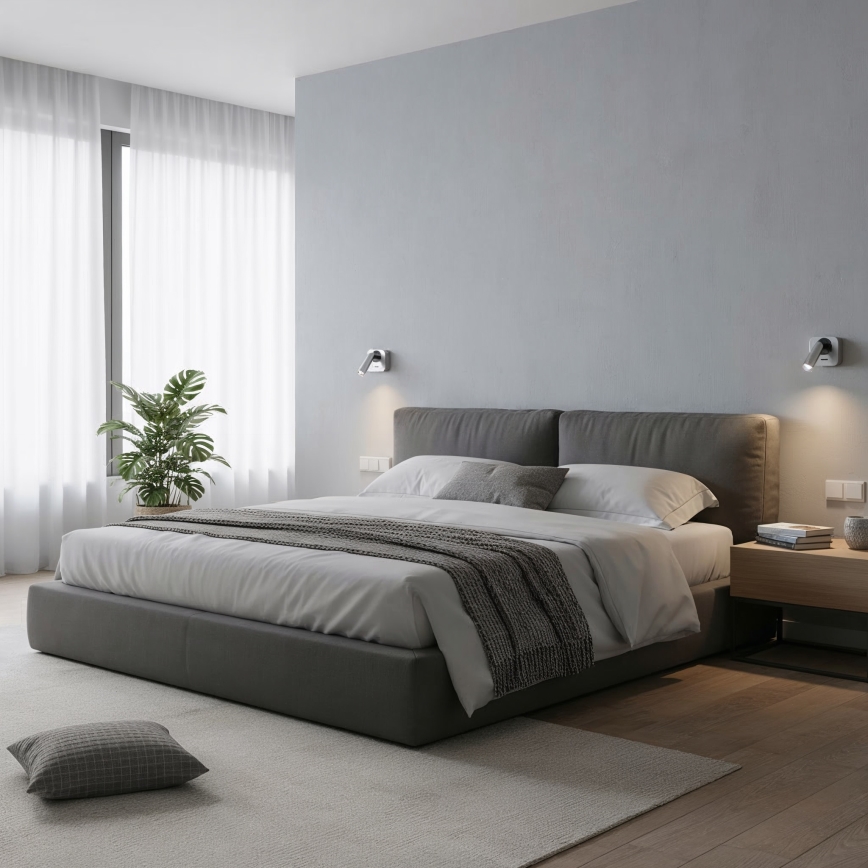 Ideal Lux - LED-Wandstrahler BEAN LED/3W/230V CRI 90 glänzendes Chrom