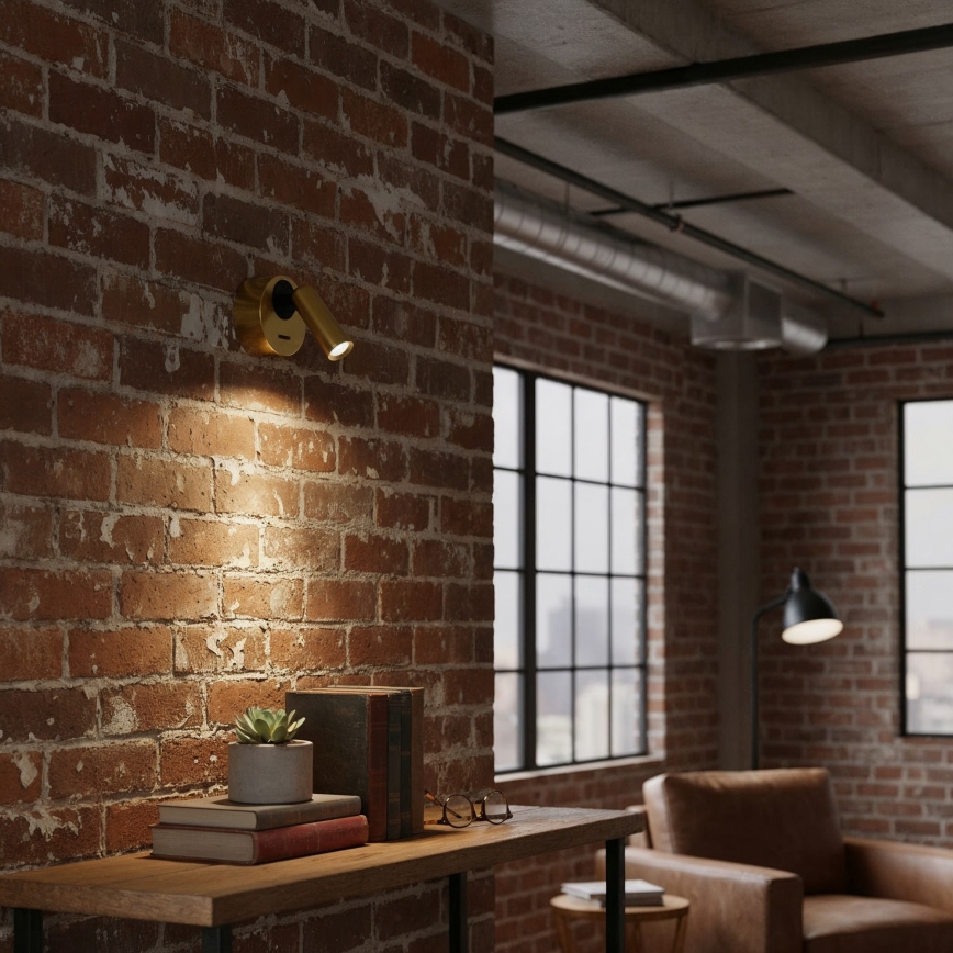 Ideal Lux - LED-Wandstrahler BEAN LED/3W/230V CRI 90 Messing