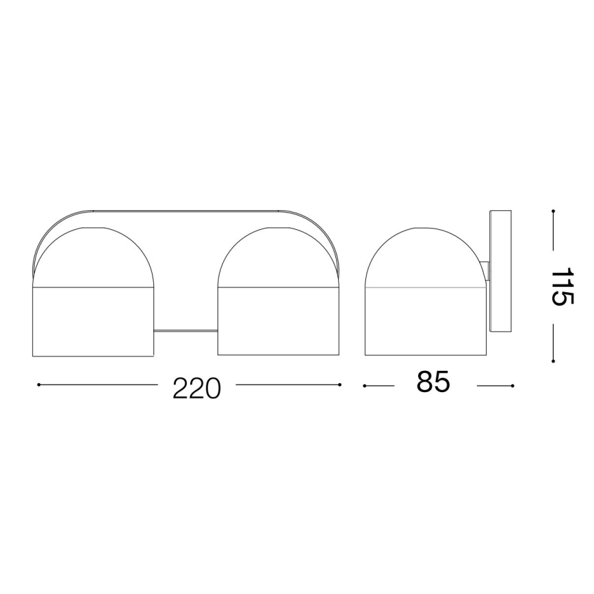 Ideal Lux - LED-Wandstrahler DODO 2xGX53/9W/230V Messing