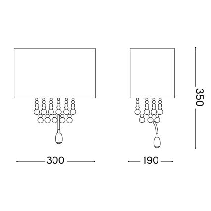 Ideal Lux - LED Wandleuchte 2xE14/40W/230V + LED/1W