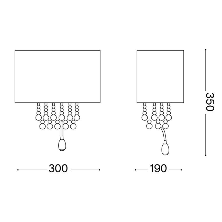 Ideal Lux - LED Wandleuchte 2xE14/40W/230V + LED/1W