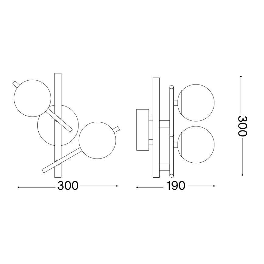 Ideal Lux - LED-Wandleuchte ATLAS 2xG9/3W/230V goldfarben
