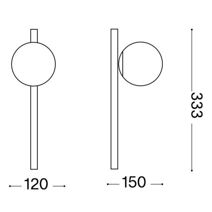 Ideal Lux - LED-Wandleuchte BINOMIO 1xG9/3W/230V golden