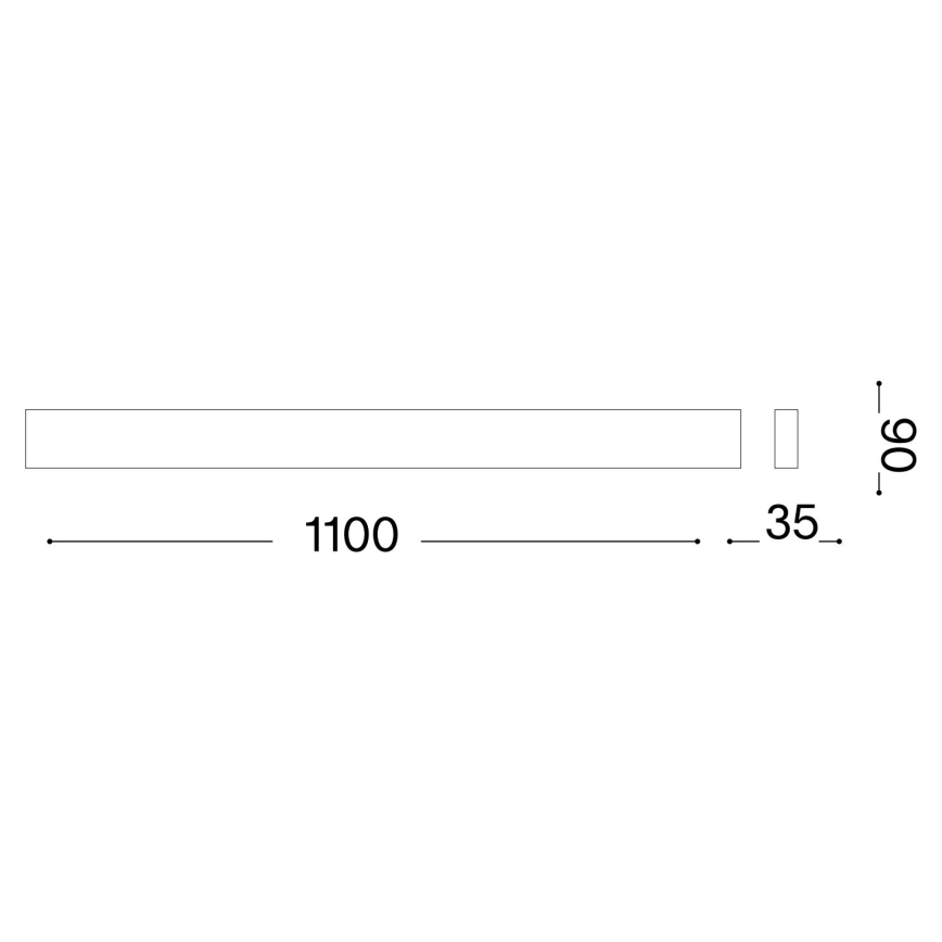 Ideal Lux - LED-Wandleuchte DELTA LED/37W/230V 4000K 110 cm CRI 90 schwarz