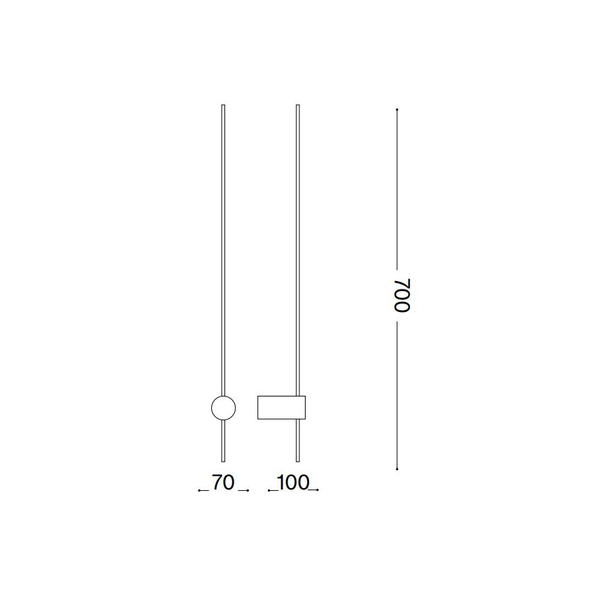 Ideal Lux - LED-Wandleuchte ESSENCE LED/12W/230V 2700K 70 cm CRI 90 schwarz