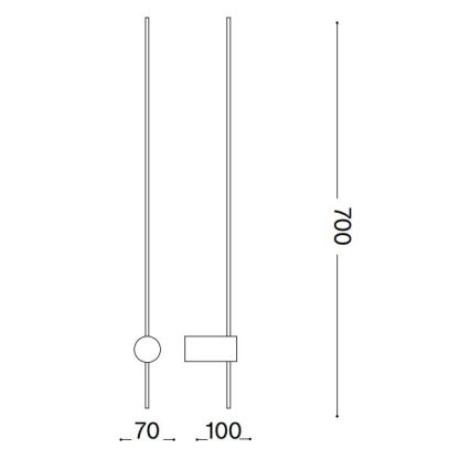 Ideal Lux - LED-Wandleuchte ESSENCE LED/12W/230V 70 cm 3000K CRI 90 weiß