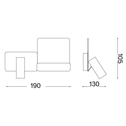 Ideal Lux - LED-Wandleuchte KOMODO LED/4,5W/230V USB CRI 90 schwarz