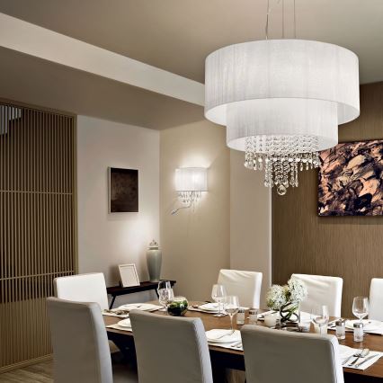 Ideal Lux - LED-Kristall-Wandleuchte OPERA 2xE14/40W/230V + LED/1W weiß