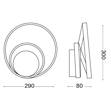 Ideal Lux - LED-Wandleuchte OZ LED/26W/230V CRI 90 golden