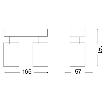 Ideal Lux - LED-Wandspot DYNAMITE 2xGU10/7W/230V CRI 90 Messing