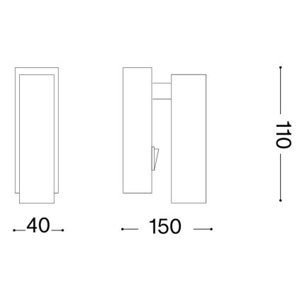 Ideal Lux - LED-Wandspot PAGE LED/3W/230V CRI 90 schwarz