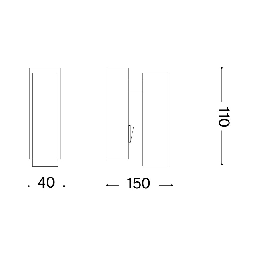Ideal Lux - LED-Wandspot PAGE LED/3W/230V CRI 90 schwarz