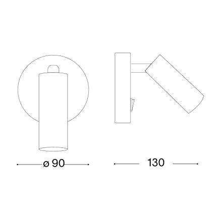 Ideal Lux - LED-Wandspot PAGE LED/3W/230V CRI 90 schwarz