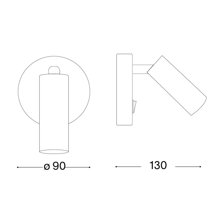 Ideal Lux - LED-Wandspot PAGE LED/3W/230V CRI 90 schwarz