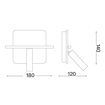 Ideal Lux - LED-Wandspot PIANO LED/10W/230V CRI 90 USB weiß