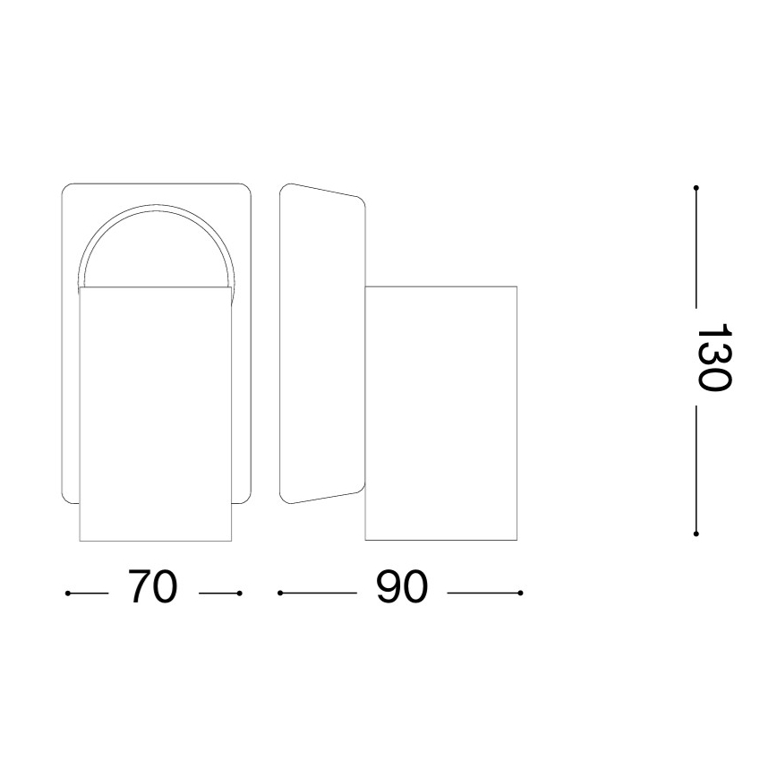Ideal Lux - LED-Wandspot RUDY 1xGU10/7W/230V CRI 90 schwarz