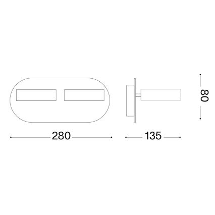 Ideal Lux - LED-Wandstrahler OBY 2xLED/6W/230V CRI 90 weiß